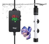 hygger Aquarium Heater 300W Adjustable Submersible Fish Tank Heater,Dual Heating Mode Glass Rod Aquarium Turtle Heater For 151-227L Freshwater or Saltwater
