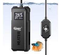 hygger Aquarium Heater 50W/100W/150W/200W Adjustable Power, Fish Tank Heater with High-Temp Protection, Turtle Tank Heater with Auto Power-Off, for Frogs, Newts and Turtles, Seawater or Freshwater