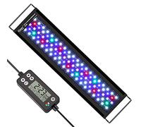 hygger Aquarium Light, Auto On Off LED Aquarium Light, Full Spectrum Fish Tank Light with LCD Monitor, 42W 24/7 Lighting Cycle, 7 Colors, Adjustable Timer,3 Modes for 121-137cm Planted Tank