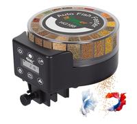 hygger Automatic Fish Feeder for Aquarium: Auto Fish Food Dispenser with LED Display & Timer, Aquarium Vacation Feeder with 3 AA Batteries for Betta Turtle Goldfish