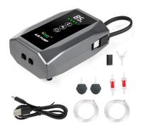 hygger Battery Powered Aquarium Air Pump up to 150 Gal with Digital Display, Quiet Fish Tank Aerator & Bubbler, USB Rechargeable Portable with Adjustable Flow for Aquarium, Bait Bucket & Emergency