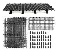 Hygger CO2 Aquarium Fish Tank Divider Filter Bottom with Bracket, Plastic Egg Crate Grid (11.6X5.7inch) for Fish Tank Separation, Bottom Filtration & DIY Aquascaping (8pcs, Black, 48 Brackets)