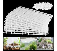 Hygger CO2 Aquarium Fish Tank Divider Filter Bottom with Bracket, Plastic Egg Crate Grid (11.6X5.7inch) for Fish Tank Separation, Bottom Filtration & DIY Aquascaping (12pcs, White, 72 Brackets)
