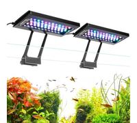 hygger Dual Channel Clip On Aquarium Lights for Fish Tank, 24W LED Fish Tank Light, 24/7 Lighting and DIY Mode with 7 Colors, Adjustable Timer and Brightness for 75-115L Aquariums(2)