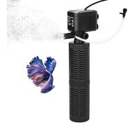 hygger Fish Tank Filter, 4 in 1 Aquarium Filter Pump Internal, Fish Filter Pump, Turtle Tank Fliter, Filtration Circulation Oxygenation Wave-making, for 113-189L Freshwater Saltwater, 20W 800L/H