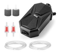 hygger Mini Aquarium Oxygen Air Pump, 4W Adjustable Fish Tank Air Pump Silent, 18GPH Small Air Pump for Fish Tank Dual Outlets with Accessories Suitable for Fish Tanks up to 140L