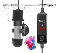 hygger Small Fish Tank Heater Aquarium Heater 50W, Submersible Glass Heater, Adjustable Temperature Controller 15-34℃, Mini Aquarium Heating Rod for Fish Turtle Tank Heater for Fish, Shrimp, terrapin