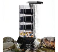 hygger Turtle Tank Filter with Adjustable Flow for Reptiles Frogs:Combinable Four-Layer Aquarium Filter,160GPH Quiet in-Tank Filter with Filter Media for 20 to 60 Gallon Low Water Level Aquarium