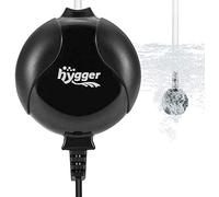 Hygger Ultra Silent 33dB Air Pump - 1.5W, 420 ml/min, Air Stone, Silicone Tube, Suction Cup & Clips, for Fish Tanks up to 55L (Black)