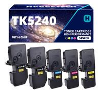 Hyggetech TK5240 TK-5240 Toner Compatible with Kyocera TK5240 TK5240K TK-5240C TK-5240Y TK-5240M for Kyocera Ecosys M5526cdw M5526cdn P5026cdw P5026cdn M5526 P5026