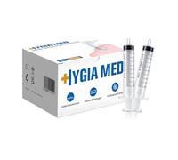 HYGIA MED Syringe for Liquid, 10ml Plastic Syringes for Food, Pet Feeding, Lab, Paint, Measuring, Perfume Pack of 12