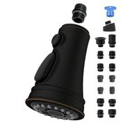 Hygie Rinse Universal Kitchen Faucet Head Replacement 3 Function Kitchen Faucet Sprayer with 15 Adapter Kit Compatible with Kohler/Moen/Delta, Pull Down Sink Faucet Spray Head, Oil Rubbed Bronze