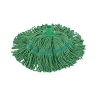 Hygiemix Socket Mop Head, Green, 200g, T1D Screw Fit, Colour Coded Stayflat Loop End, Absorbent Recycled Cotton
