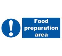 Hygiene Kitchen Food Preparation Area Sign Self Adhesive Gloss Sticker 165mm x 65mm