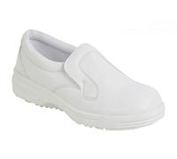 Hygiene Mens Slip On Shoe Safety Boot steel safety toe cap Duel Density Sole Anti Static Heel Energy Absorption EN345 Comfortable Easy to clean Food Shoes perfect for Hygiene in food industry UK4