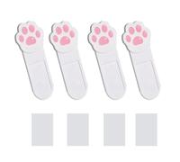 Hygienic Bathroom Lifter Set of 4 Cats Paws Toilet Lid Handle with Adhesive Block for Secure Installation Any Seat Toilet Lid Cover Lifter