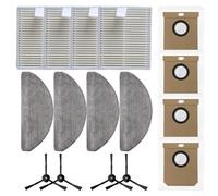 Hygienic Floor Cleaning Kit for Hoover HG4 and for Hydro Pro | Vacuum Replacement Kit with Side Brush Filter for Combo | Filter Mop Cloth Bag Set for Pet Hair, 4-Pack Dust Bag Mop Accessories