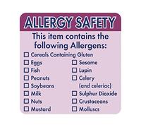 Hygiplas Allergen Food Labels Purple (500 Pack) - Removable, Leave No Residue Sticky Labels for Kitchen Organization GJ058