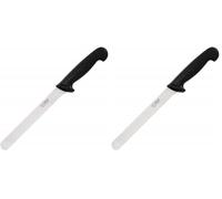 Hygiplas Bread Knife Black 20cm - Strong, Long-Lasting Stainless Steel Sharp Blade, Dishwasher Safe D734 (Pack of 2)