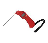 Hygiplas Easytemp Thermometer, Red Colour Coded - Raw Meat Products, Temperature range: -50°C to 300°C, 15 sec Response Time, Fold-Away Probe, 1x AAA Battery Required, CF913