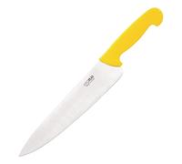 Hygiplas Colour-Coded Chef's Knife 25.5cm, Yellow for Cooked Meats | Professional-grade 190g build improves kitchen safety with color-coded identification to prevent cross-contamination.