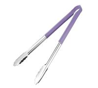 Hygiplas Colour Coded Serving Tongs Stainless Steel 405mm, Purple