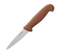 Hygiplas Cooking Knife Brown 8.3cm - Designed for Cutting Fruits and Vegetables, Stainless Steel Blade C840
