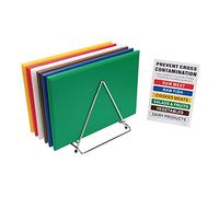Hygiplas Extra Thick HDPE Chopping Board Set 455x305x24mm, 6 Pack, L