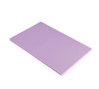 Hygiplas GL295 Commercial LDPE Chopping Board 450x300x12mm, Purple | Non-absorbent surface prevents cross-contamination, offering a hygienic prep area for commercial slicing and cutting.