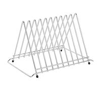 Hygiplas Heavy Duty Stainless Steel Chopping Board Rack, 10 Slots DP037 | Rubberised feet prevent shifting on busy counters, while upright storage easily accommodates thicker colour-coded boards.