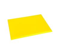 Hygiplas High Density Chopping Board 12x305x229mm, Yellow, 12 x 305 x 229mm | Colour-coded for cooked meat preparation to prevent cross-contamination in busy professional kitchens.