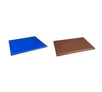 Hygiplas High Density Chopping Board Brown - 18x12x1" & Hygiplas High Density Chopping Board Blue - 24x18x1"