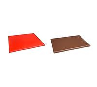 Hygiplas High Density Chopping Board Brown - 18x12x1" & Hygiplas High Density Chopping Board Red - 24x18x1"