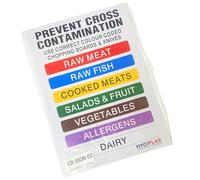 Hygiplas Colour Coded Food Prep Wall Chart, Multicoloured - For Use Alongside Colour Coded Food Prep Items: Chopping Booards, Utensils, Containers - Size: 295x210 mm, Wipe-Clean, J249