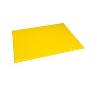 Hygiplas Large High Density HDPE Chopping Board, Yellow, 60x45cm | Color-coded to prevent cross-contamination in busy kitchens, offering a non-absorbent, easy-to-clean prep surface.