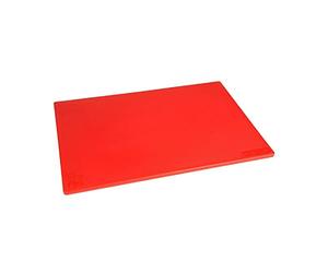 Hygiplas LDPE Chopping Board 450x300x10mm, Red | Prevents cross-contamination when prepping raw meat; non-absorbent, non-toxic surface ensures hygienic commercial use.