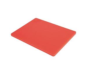 Hygiplas LDPE Heavy Duty Chopping Board for Raw Meat, Red 30x30cm, Small | Color coded to avoid cross contamination in busy kitchens, featuring a non-absorbent surface for optimal hygiene.