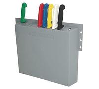 Hygiplas Modern Grey Plastic 14-Slot Knife Wall Rack, Washable, 14 knives capacity