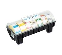 Hygiplas Removable Colour Coded Day of the Week Food Labels with 1 inch Dispenser, Black Dispenser & Multi-Coloured Labels, Includes 7 Packs of 1000 Labels, GH473