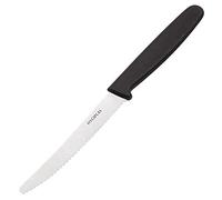 Hygiplas Serrated Tomato Knife Black 10.5cm - Utility Kitchen Knife Dishwasher Safe CF897