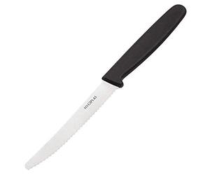 Hygiplas Serrated Tomato Knife Black 10.5cm - Utility Kitchen Knife Dishwasher Safe CF897