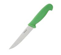 Hygiplas Serrated Vegetable Chef Knife Green 10.5cm - Stainless Steel Sharp Blade, Corrosion and Rust Resistant, Dishwasher Safe C862