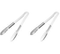 Hygiplas Serving Tong White, 300mm - Turner Tong for Grilling, Cooking, Flipping FX130 (Pack of 2)