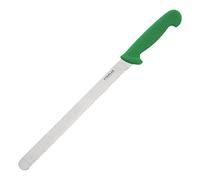 Hygiplas Stainless Steel Serrated Slicer Knife, Green 12 Inch