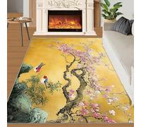 HYGIUID Classical Chinese Hallway Rug - 70 x 120 cm Landscape Scenery Runner Rugs for Kitchen, Retro Elegant Corridor Short Pile Rug Anti Slip for Nursery Kids Bedroom Bedside