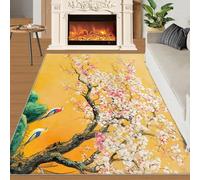 HYGIUID Classical Chinese Rugs Living Room Large - 160 x 230 cm Landscape Scenery Area Rugs for Bedroom, Retro Elegant Floor Mat Non Shedding for Nursery Office Childrens Playroom