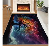 HYGIUID Cosmic Tree of Life Kitchen Runner - 80 x 150 cm Galactic Dream Tree Door Runner, Nebula Canopy Bedroom Rugs Non Slip Anti Fatigue for Hall Entrance Hallway Corridor