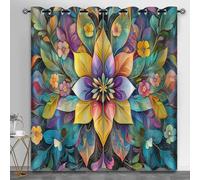 HYGIUID Florals Small Window Curtains, Rustic Florals Short Curtain for Windows Plants Flowers Kitchen Window Curtains over Sink for Kitchen Laundry Room Loft, 28" x 54.3", 2 Panels