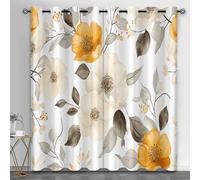 HYGIUID Flowers Curtains for Girls Bedroom, Rustic Florals Thermal Blackout Curtains Natural Flowers Modern Curtain for Beautifying Space Protecting Furniture, 66.1" x 72", 2 Panels