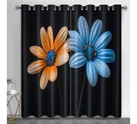 HYGIUID Flowers Small Window Curtains, Florals Short Curtain for Windows Florals Kitchen Window Curtains over Sink for Kitchen Laundry Room Loft, 28" x 54.3", 2 Panels